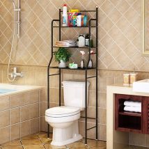 Jeobest - tagère Organisateur des Toilettes avec 3 Étagères Étagère de Rangement Étanche Économisez de l'espace Noir