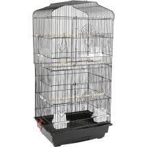 Jeobest - Cage à Oiseaux Portable avec Mangeoires pour Perroquet/Perruche/Canari/Parakeet/Calopsitte élégante 46×35×92cm