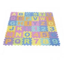 Jeobest - Tapis puzzle 36pcs 26 lettres+10 chiffres en mousse eva 16×16cm pour Bébé/Enfant