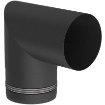 Pellet-line Kniewinkel 90° Edelstahl schwarz - Jeremias