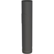 Jeremias - Pellet-line Längenelement 500 Mm Mit Revision Edelstahl Schwarz Ø 80 Mm