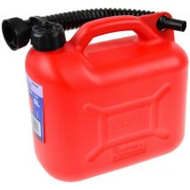 Geko - Jerrican essence en plastique avec bec verseur Rouge 5 l