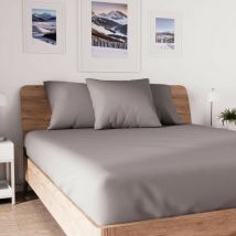 Drap housse en coton 160x200 cm jersey gris, par Soleil d'ocre