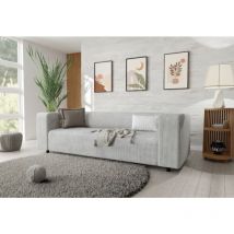 Jesper - Modernes Sofa 3 sitzer aus Hellgrau Cord-Stoff mit bequemem Sitz