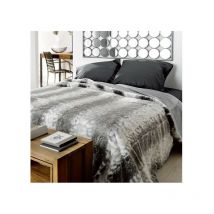 Couvre lit fourrure loup - 250x260cm - Gris