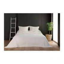 Jeté de lit ivoire capitonné style boutis - 230x250cm - Ecru