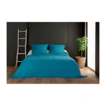 Jeté de lit turquoise capitonné style boutis - 230x250cm - Turquoise
