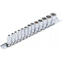 Jeu 13 douilles metriques 6 pans carre 1/4 (6.35) de 4 à 14 mm