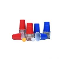 Jeu à boire Set de Bière Pong avec 50 Rouge Gobelets + 50 Bleu Gobelets Jeu à Boire Fête Soirée Réutilisable avec 10 Balles Naizy