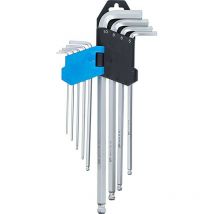 Jeu 9 cles males bgs technic allen, chc, 6 pans tete spherique de 1.5 a 10mm