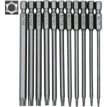 Gabrielle - Jeu de 11 embouts hexagonaux pour tournevis et embouts électriques - Embouts magnétiques - Queue hexagonale 1/4' - Tailles T6 à T40