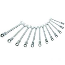 Sam Outillage - jeu de 12 cles mixtes a cliquet articulee 8 a 19 mm 50CTJ12 19
