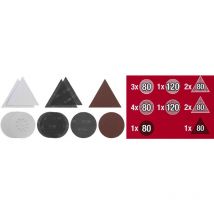 Kwb Jeu de 15 abrasifs pour ponceuse girafe 225 mm (Grain 80 et 120)