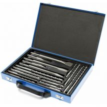 Jeu de 17 forets et burins sds avec coffret perforateur burineur bricolage outils atelier