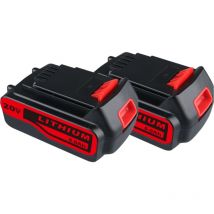 Jeu de 2× 5.0Ah 20V batteries Lithium pour black+decker 18V BL4018-XJ LB20 LBXR20 LBXR20 LBXR20B-OPE-2 LB2X400 LST220 Outils électriques sans fil