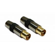 Metronic - Fiche tv premium (lot de 2) dorée blindée 9,52 mm mâle