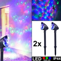 Etc-shop - Lot de 2 lampes enfichables à led rvb à changement de couleur lampes à piquet de jardin décoration éclairage extérieur