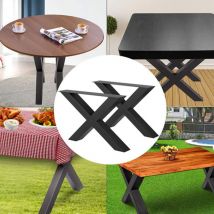 Haloyo - Jeu de 2 Pieds de table en acier format x ,67 x 72cm,noir