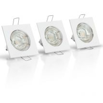 3 Spots encastrés carrés avec lampe GU10 3x 6 W - ASLO