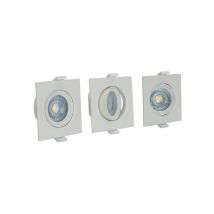 3 spots orientables à encastrer rond 6,5 w 4000°K blanc Aslo