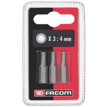 Facom - Embout de vissage Hexagonal de Set de 3 embouts pièces , 4 mm, 5 mm, 6 mm ( Prix pour Lot de 3 )