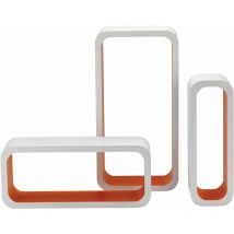 Set 3 pièces (cm 10x10x30 + cm 15x10x35 + cm 20x10x40 évier rectangulaire en mdf pierre blanc/orange carton 2 pièces