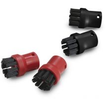 GDE - Jeu de 4 brosses rondes rouges et noires compatible Karcher pour Nettoyeur Haute Pression 28632640