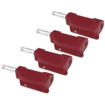 Velleman - jeu de 4 fiches bananes isolees males rouges. empilables CM29R RI1196