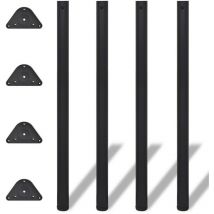 Satz von 4 Füßen Manart 60 mm H.870 mm Schwarz - 23R/SCHWARZ