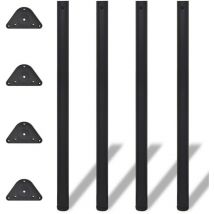 Manart - Juego de 4 pies ø 60 mm H.870 mm Negro - 23R/NOIR