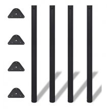 Manart - Jeu de 4 pieds ø 60 mm H.870 mm Noir - 23R/NOIR