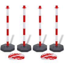 Design In - Jeu de 4 poteaux à chaîne et 2 chaînes en plastique 10m chacune CFW75604