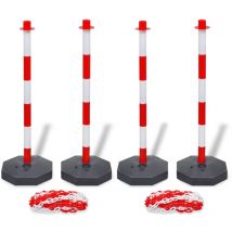 Jeu de 4 poteaux à chaîne et 2 chaînes en plastique 10m chacune QOI75604 design in