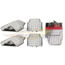 Bc Corona - Jeu de 4 Tapis de sol pvc Look Aluminium - Universels - Chrome