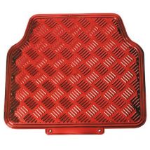 Adnauto - Jeu de 4 Tapis de sol pvc Look Aluminium - Universels - Rouge