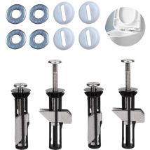 Jeu de 4 Vis de Siège de Toilette, Vis Abattant Wc en Acier Inoxydable, Kit de Montage pour Planche de Wc Fixations, Vis pour Charnières, Facile à