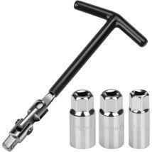 Aiperq - Jeu de 5 clés à bougie d'allumage 16/18/21 mm, clé à bougie universelle pour voiture et moto, extracteur de bougies d'allumage, jeu de clés
