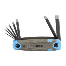 Jeu de 8 cles hexagonales 15-8 mm a pointe diamant Fervi 0558/em