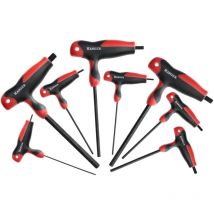 Jeu de 8 clés mâles 6 pans tête emmanchées en 't' Hanger 250190