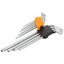 Jeu de 9 cle's torx avec trou Tolsen extra-long