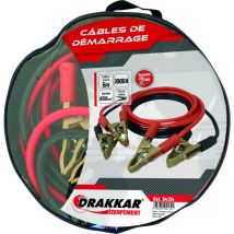 Drakkar Equipement - Jeu de cables de démarrage cuivre souple pinces laiton 1000 Ampères drakkar- S04134