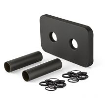 Jeu de cache-tuyaux avec rosace 2 trous en laiton noir APM 062NN.70 Noir