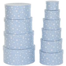 Set of boîtes d'organisation empilables Dkd Home Decor toiles rondes pour enfants en carton