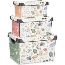 Set de Boîtes d'organisation empilables, multicolores, standard - Kipit