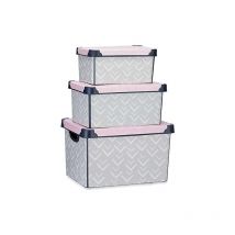 Boîtes d'organisation empilables en plastique Vibes 3 pièces