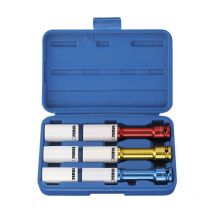 Fervi - Jeu de cles a douille a choc 1/2' longue 17 - 21 mm