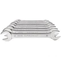 Jeu de clés à fourches 8 pièces SW6-22 mm CV-acier chromé Promat