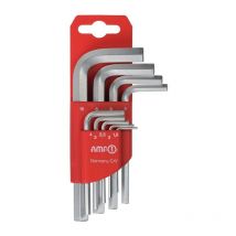 Jeu de clés mâles coudées 911-HM9C 9 pcs. support en plastique sw 1,5-10 mm court acier cv