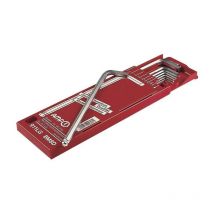 Jeu de clés mâles coudées 911LG-BM8D 8 pcs. boîte coulissante sw 2-10 mm long tête sphérique acier cv