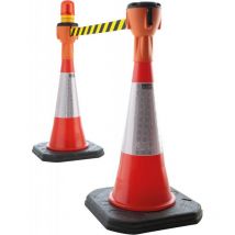 Jeu de cônes de signalisation ceinture orange jaune / noir diag.